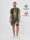 Мужской костюм с шортами / Абстракция глаз узор линии