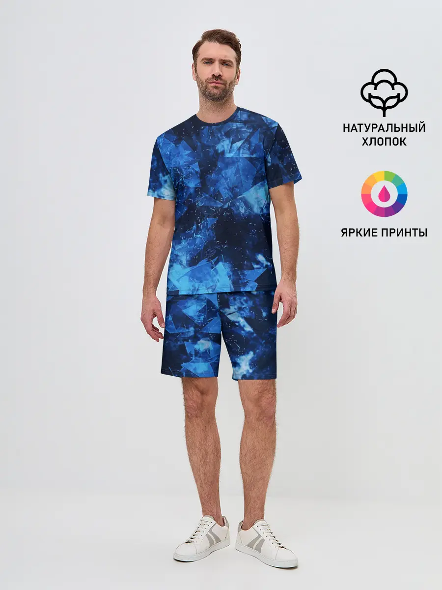 Мужской костюм с шортами / Blue Abstraction