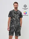 Мужской костюм с шортами / Флора | Черно Белая