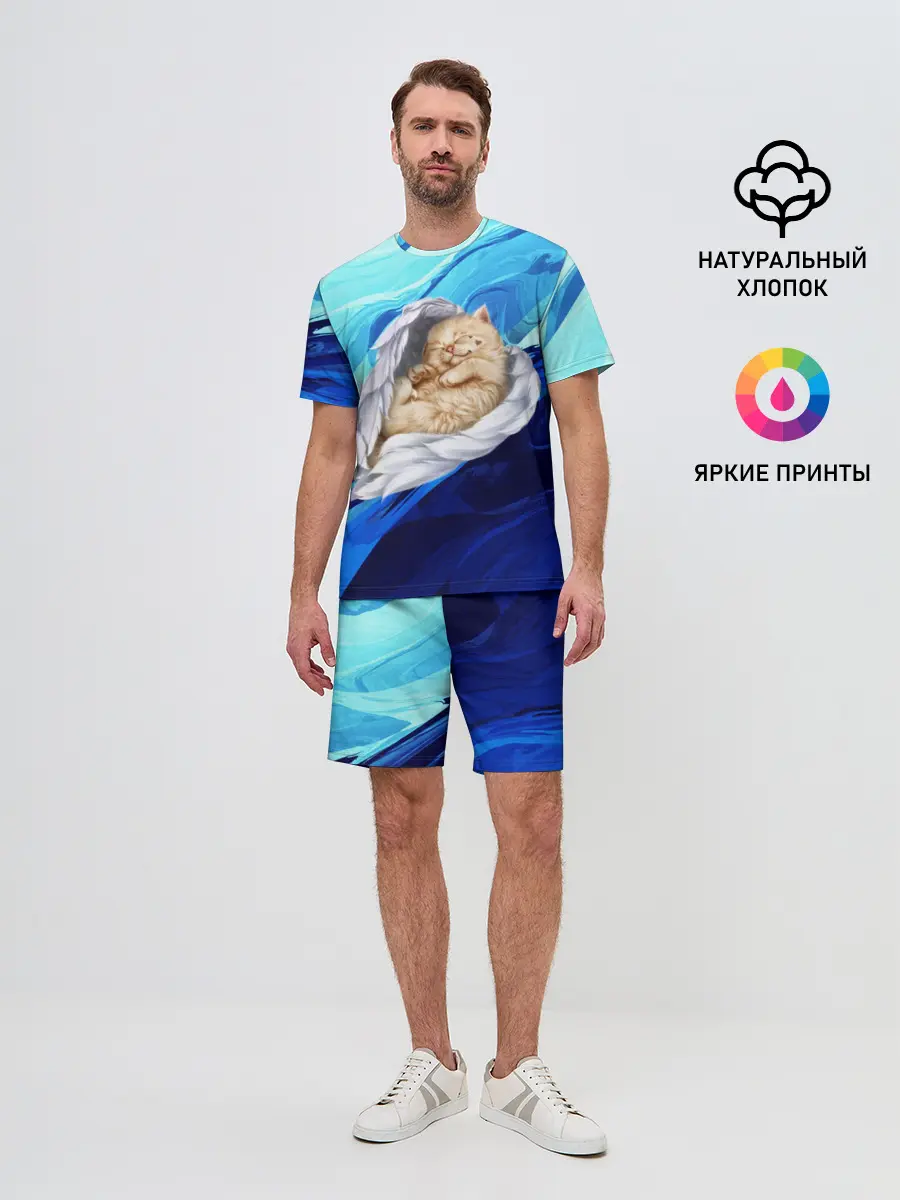 Мужской костюм с шортами / Котик Ангелочек