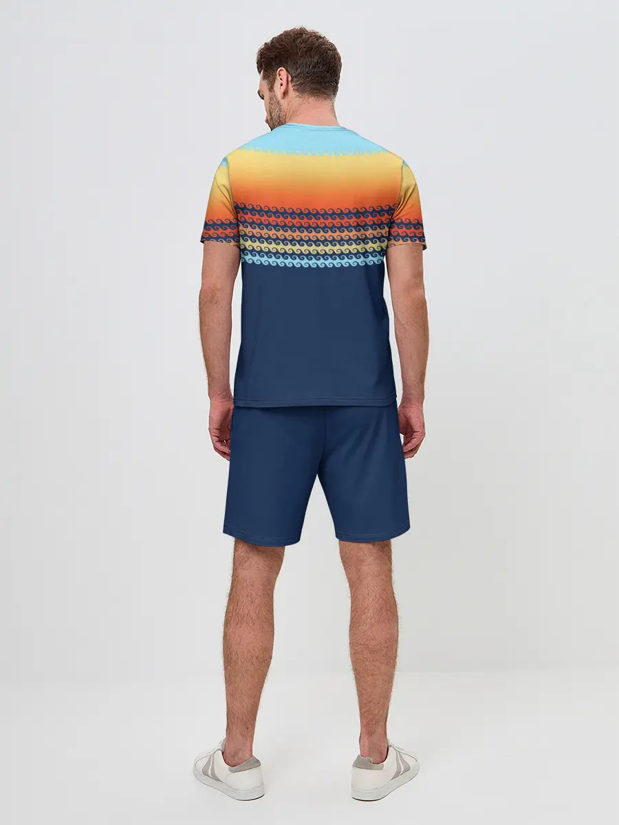 Мужской костюм с шортами / Летние волны и пальма