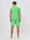 Мужской костюм с шортами / Горошек на зеленом