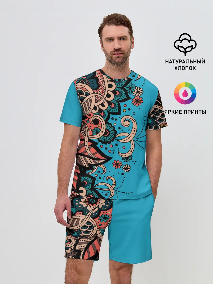 Мужской костюм с шортами / Цветочная фантазия