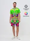 Мужской костюм с шортами / КИСЛОТНЫЙ ФРАКТАЛ ГЕОМЕТРИЯ