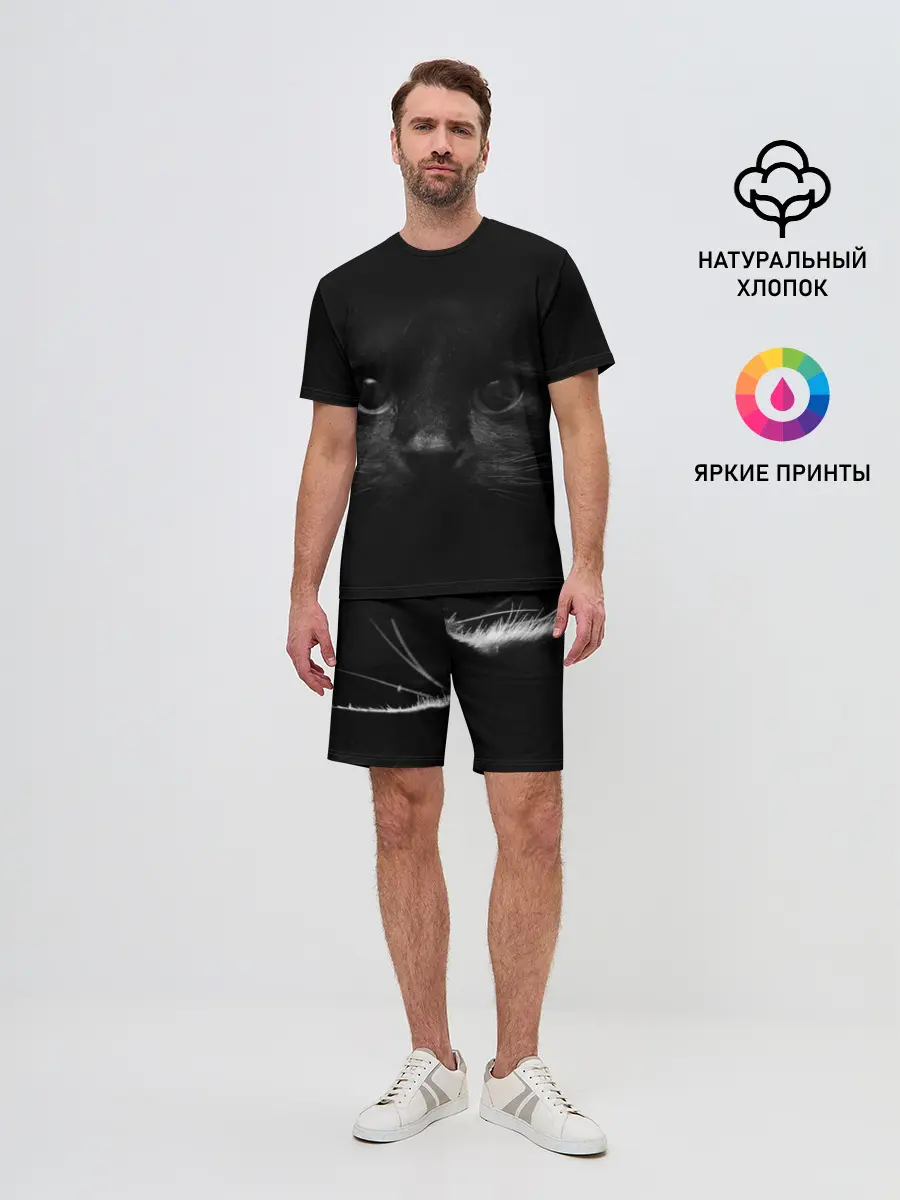 Мужской костюм с шортами / Чёрный кот