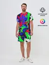 Мужской костюм с шортами / Абстрактные краски