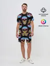 Мужской костюм с шортами / Neon skull