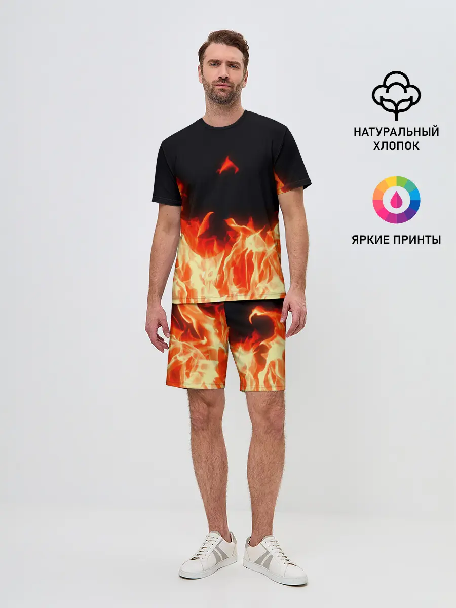 Мужской костюм с шортами / Огонь
