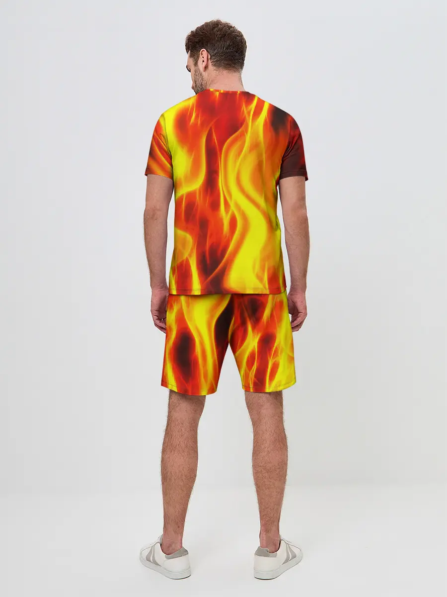 Мужской костюм с шортами / Неон Огонь