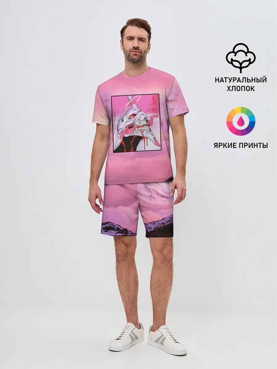 Мужской костюм с шортами / Synthwave EVA Unit 01