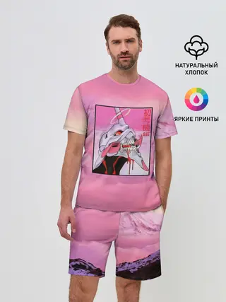 Мужской костюм с шортами / Synthwave EVA Unit 01