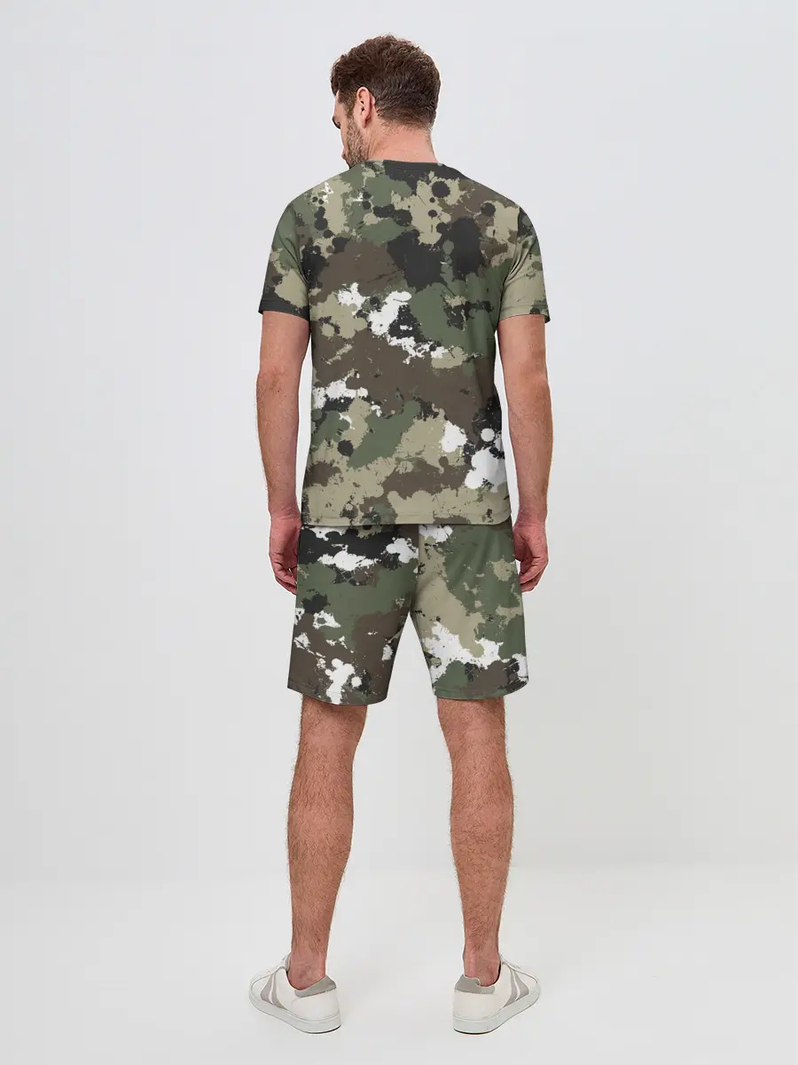 Мужской костюм с шортами / Камуфляж с кляксами