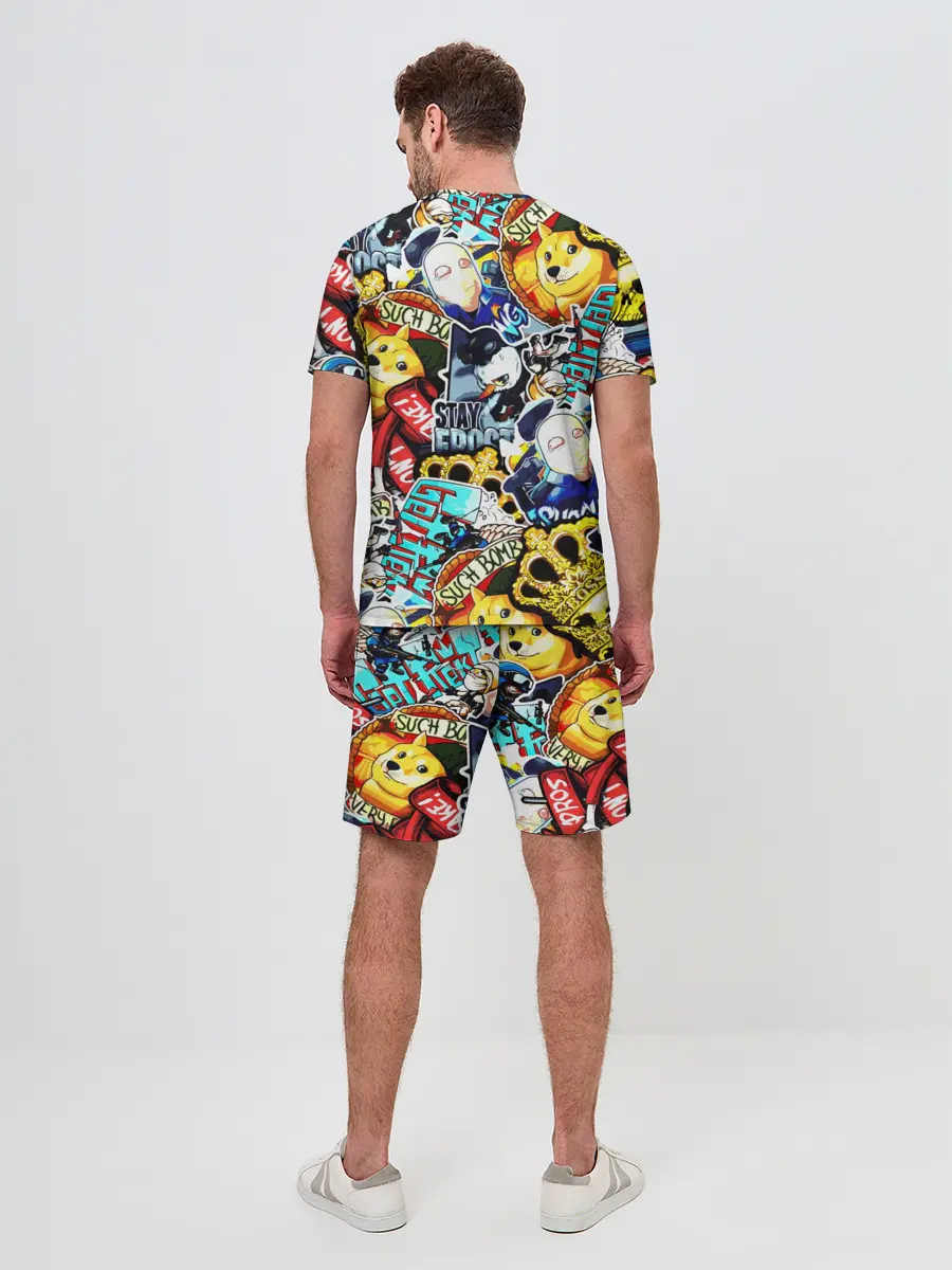 Мужской костюм с шортами / CS GO STICKERBOMBING