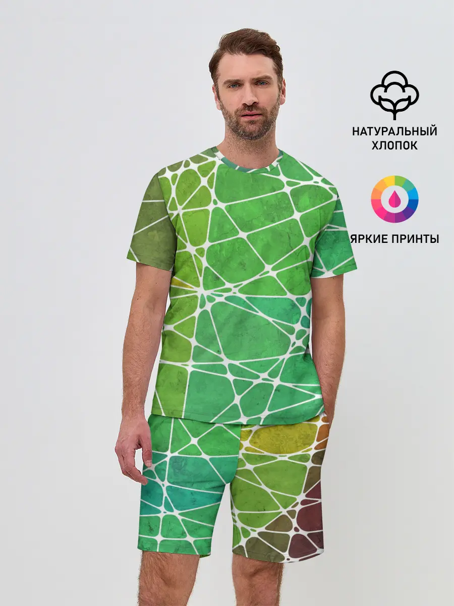 Мужской костюм с шортами / Абстракция камень