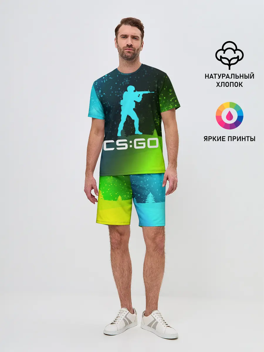 Мужской костюм с шортами / CS GO | КС ГО - Снежный