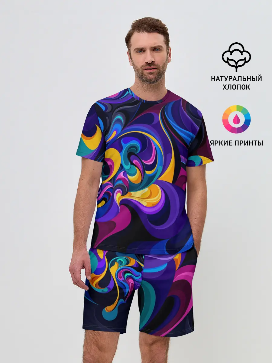 Мужской костюм с шортами / Абстрактный Узор