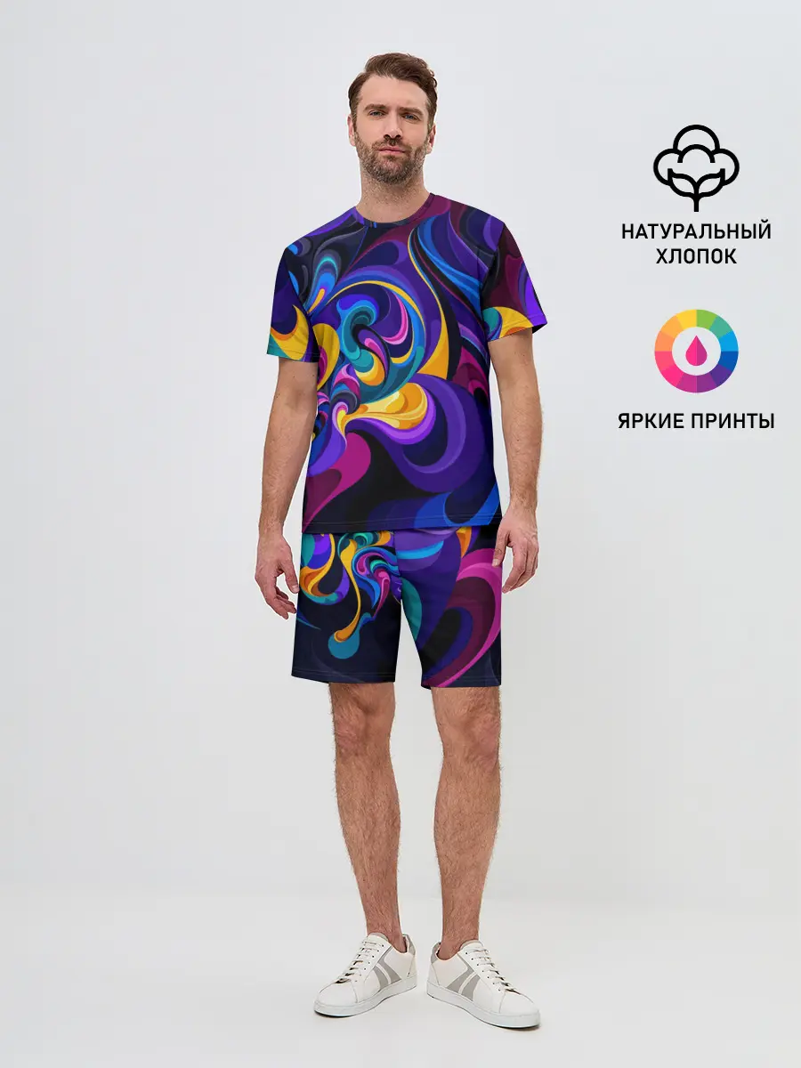 Мужской костюм с шортами / Абстрактный Узор