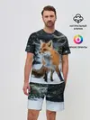 Мужской костюм с шортами / Лиса в зимнем лесу