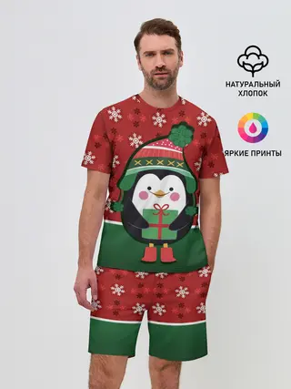 Мужской костюм с шортами / Пингвин. Новый год