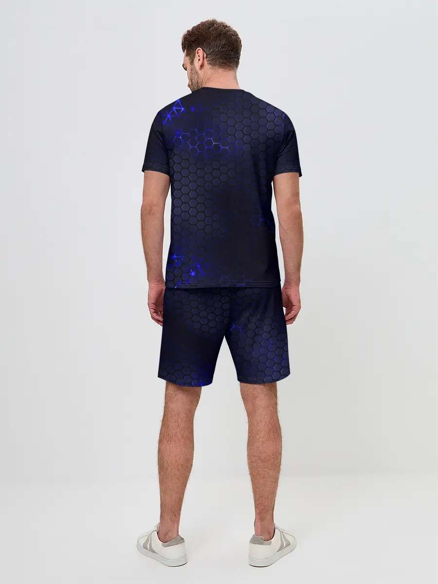 Мужской костюм с шортами / Among Us Imposter Blue.