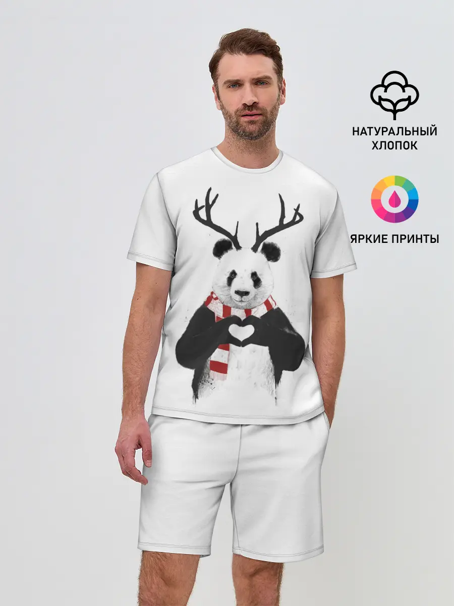 Мужской костюм с шортами / Новогодний Панда