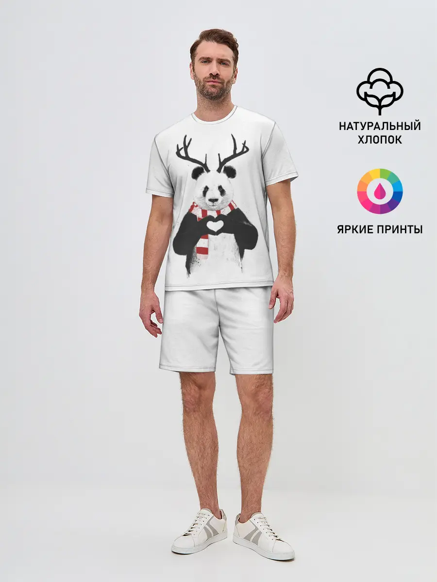 Мужской костюм с шортами / Новогодний Панда