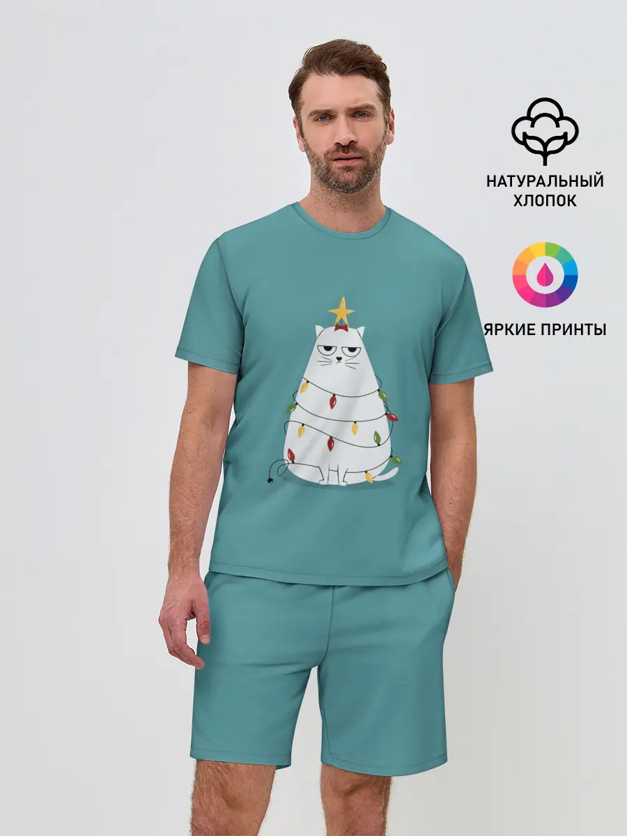 Мужской костюм с шортами / Кото-ёлка