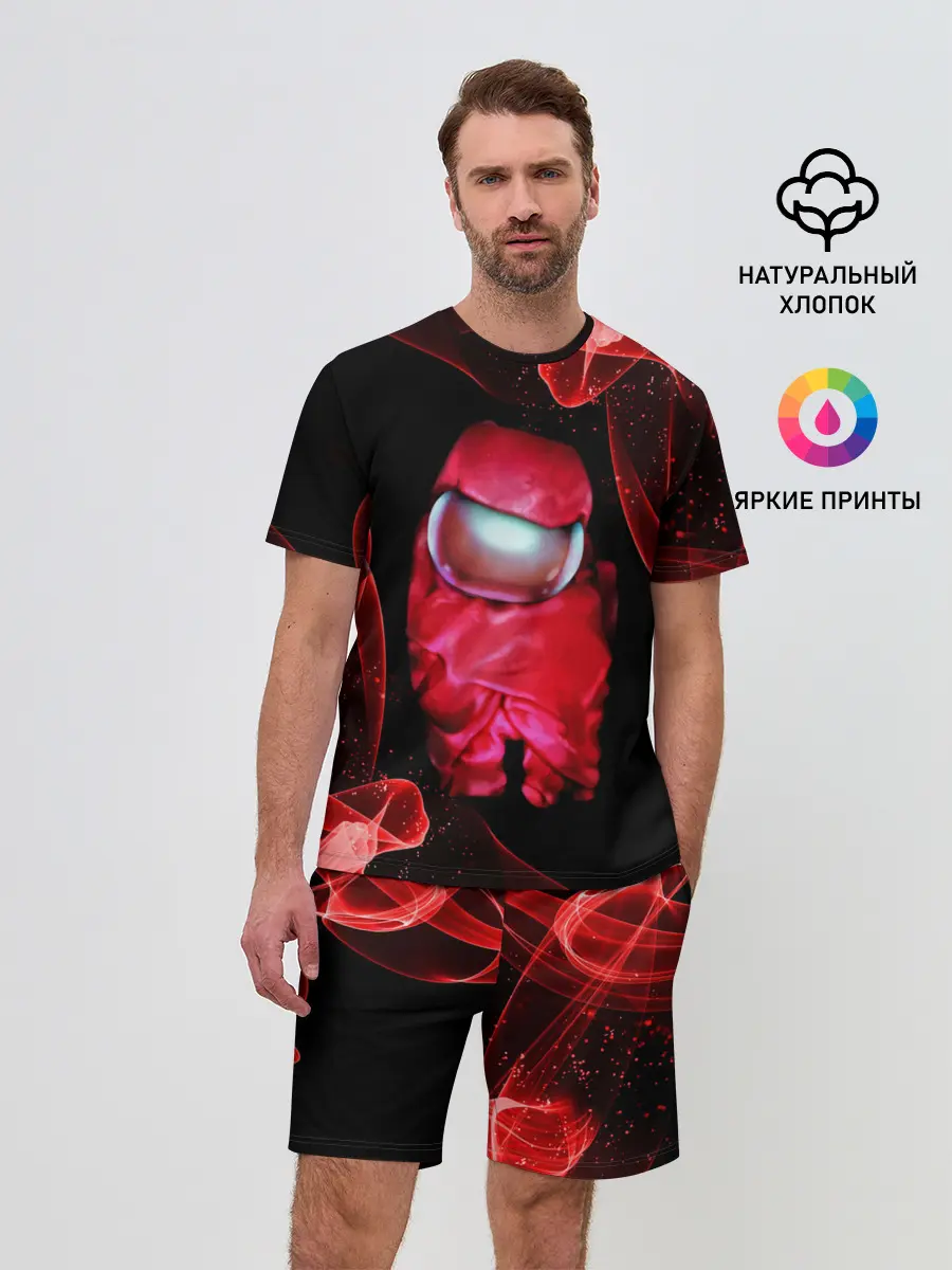 Мужской костюм с шортами / AMONG US - КРАСНЫЙ