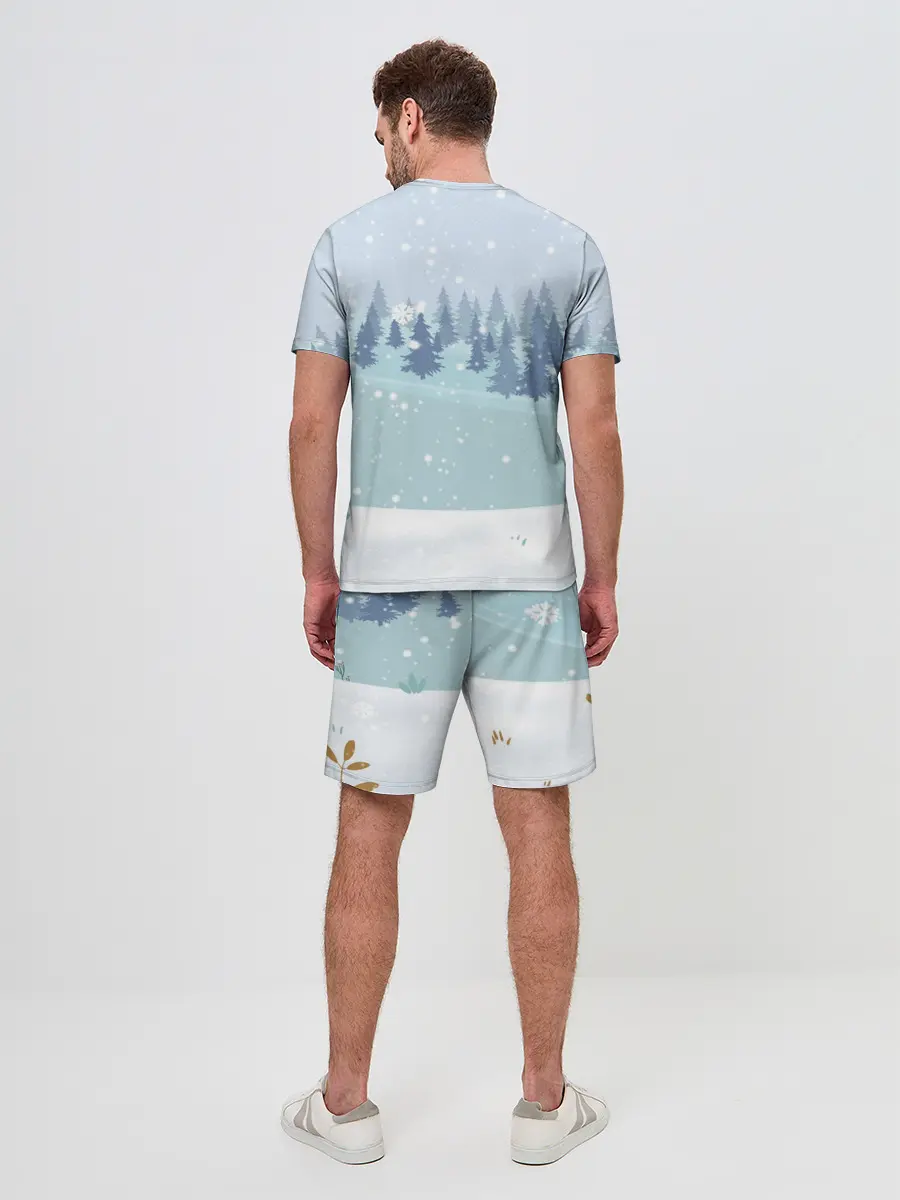 Мужской костюм с шортами / Олень с кружкой