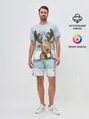 Мужской костюм с шортами / Олень с кружкой