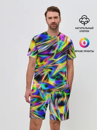 Мужской костюм с шортами / Космическая хризонтема