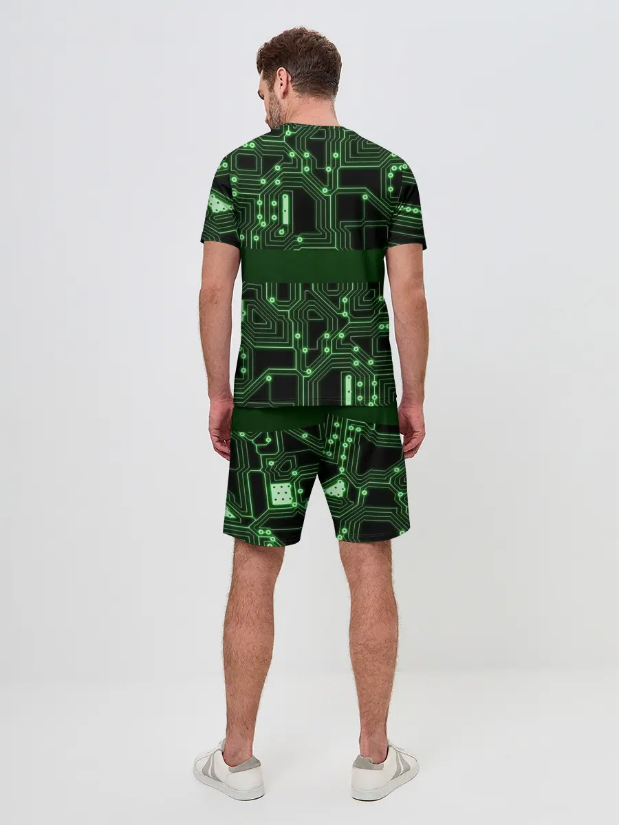 Мужской костюм с шортами / Неоновая схема