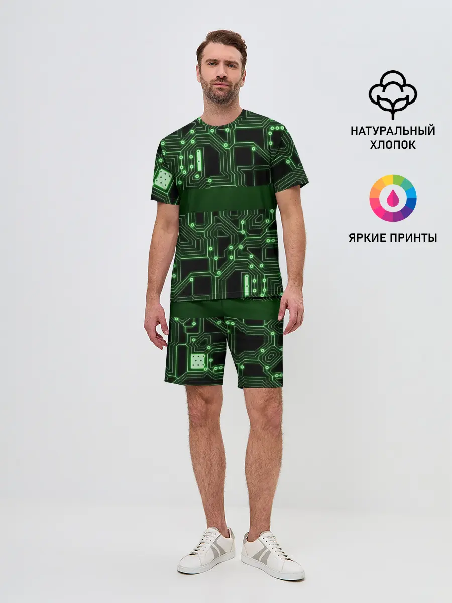 Мужской костюм с шортами / Неоновая схема