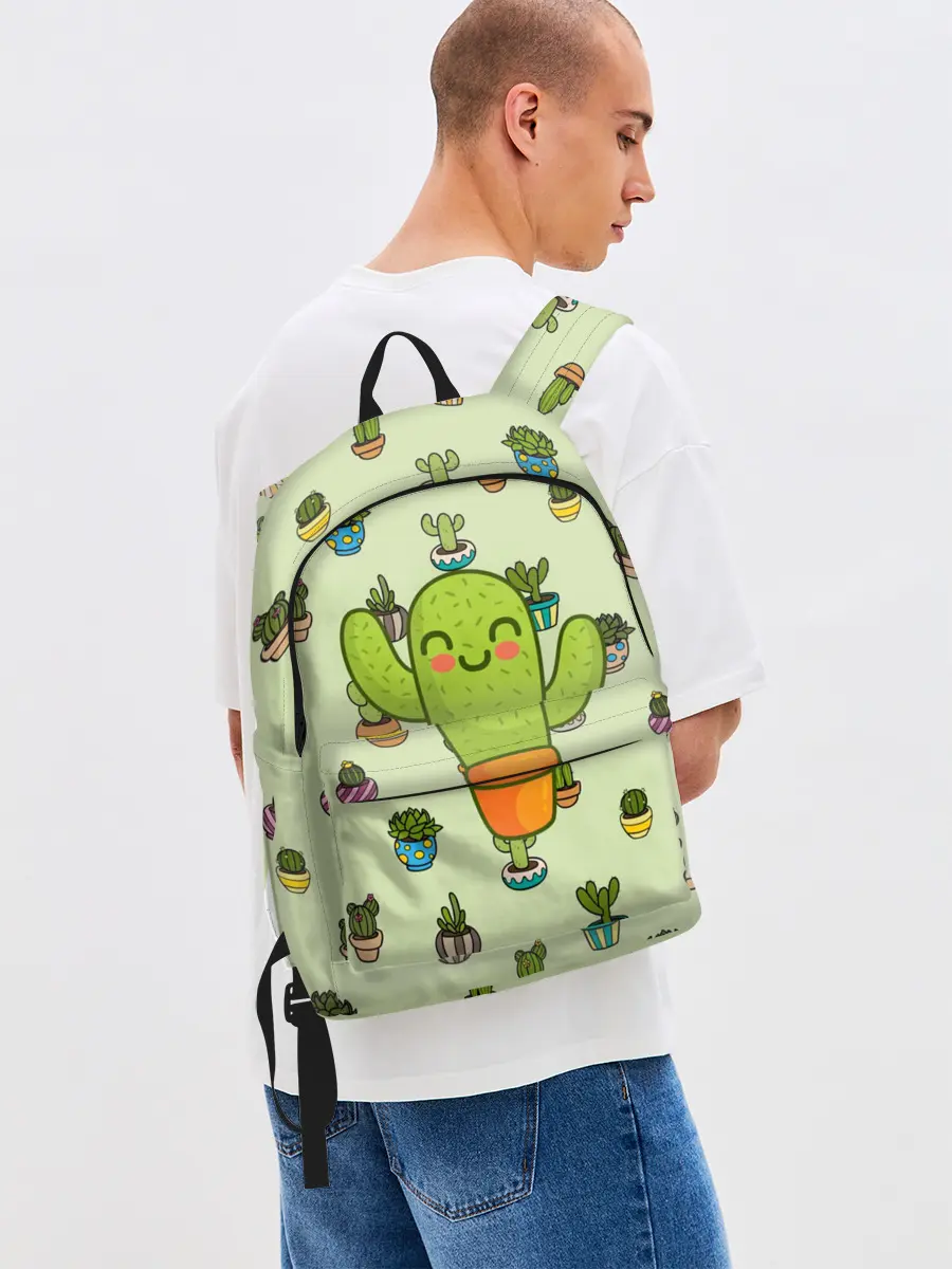 Рюкзак джинсовый / Веселый кактус
