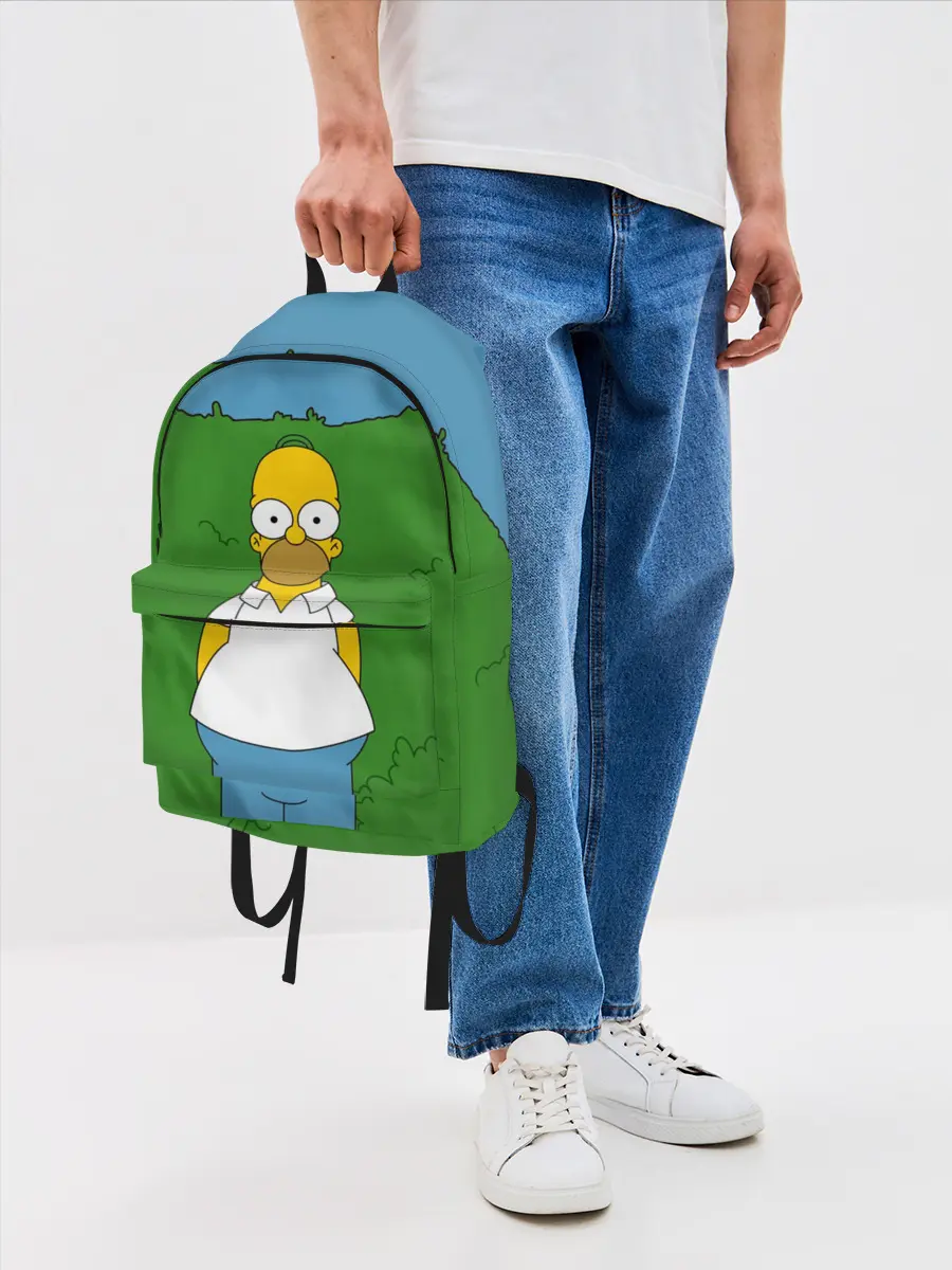 Рюкзак джинсовый / Гомер Симпсон в кустах