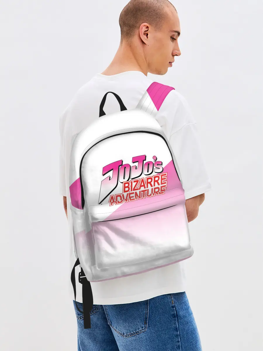 Рюкзак джинсовый / Лого джоджо розовый треугольник