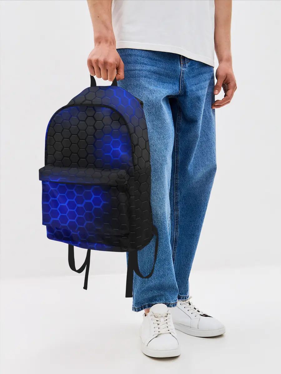 Рюкзак джинсовый / СТАЛЬНАЯ БРОНЯ | НЕОНОВАЯ БРОНЯ