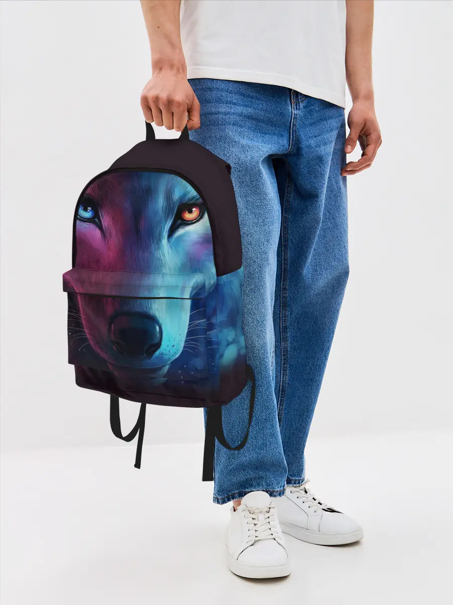 Рюкзак джинсовый / NEON WOLF | НЕОНОВЫЙ ВОЛК