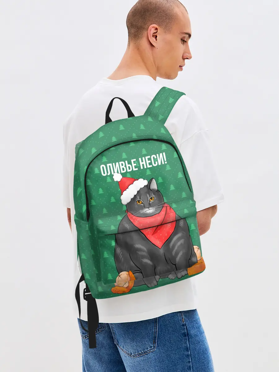 Рюкзак джинсовый / Кот хочет кушот