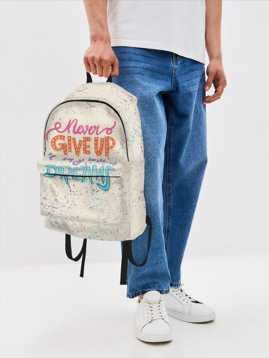 Рюкзак джинсовый / Никогда не сдавайся