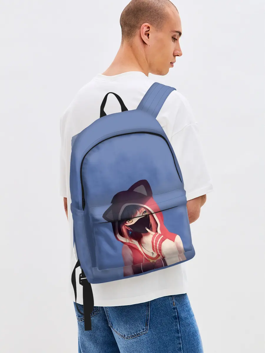 Рюкзак джинсовый / Аниме девушка в маске с ушками