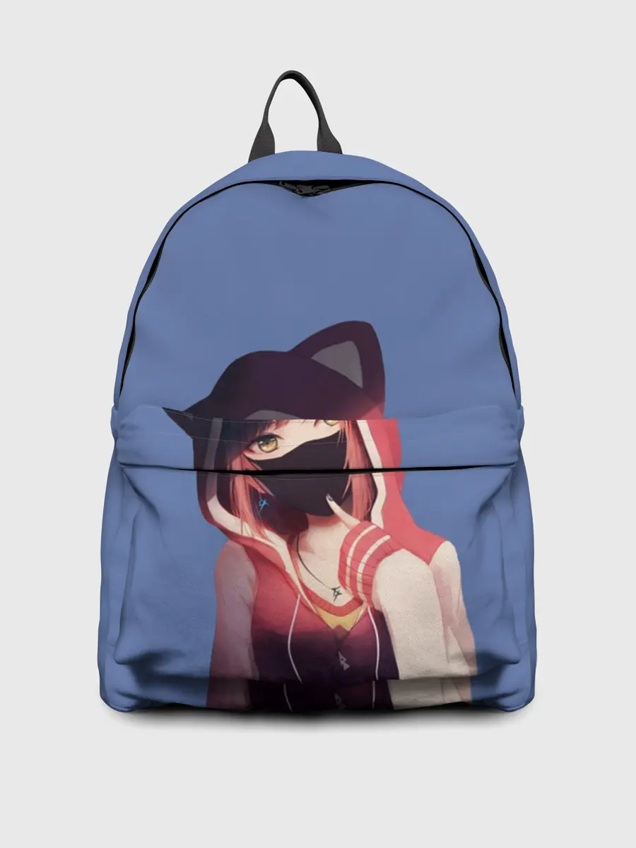 Рюкзак джинсовый / Аниме девушка в маске с ушками