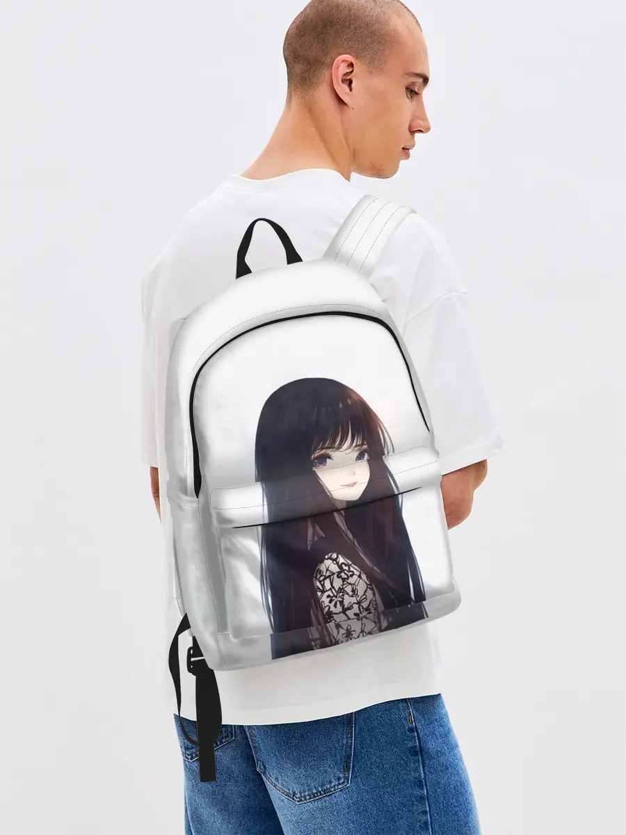 Рюкзак джинсовый / Красивая аниме девушка