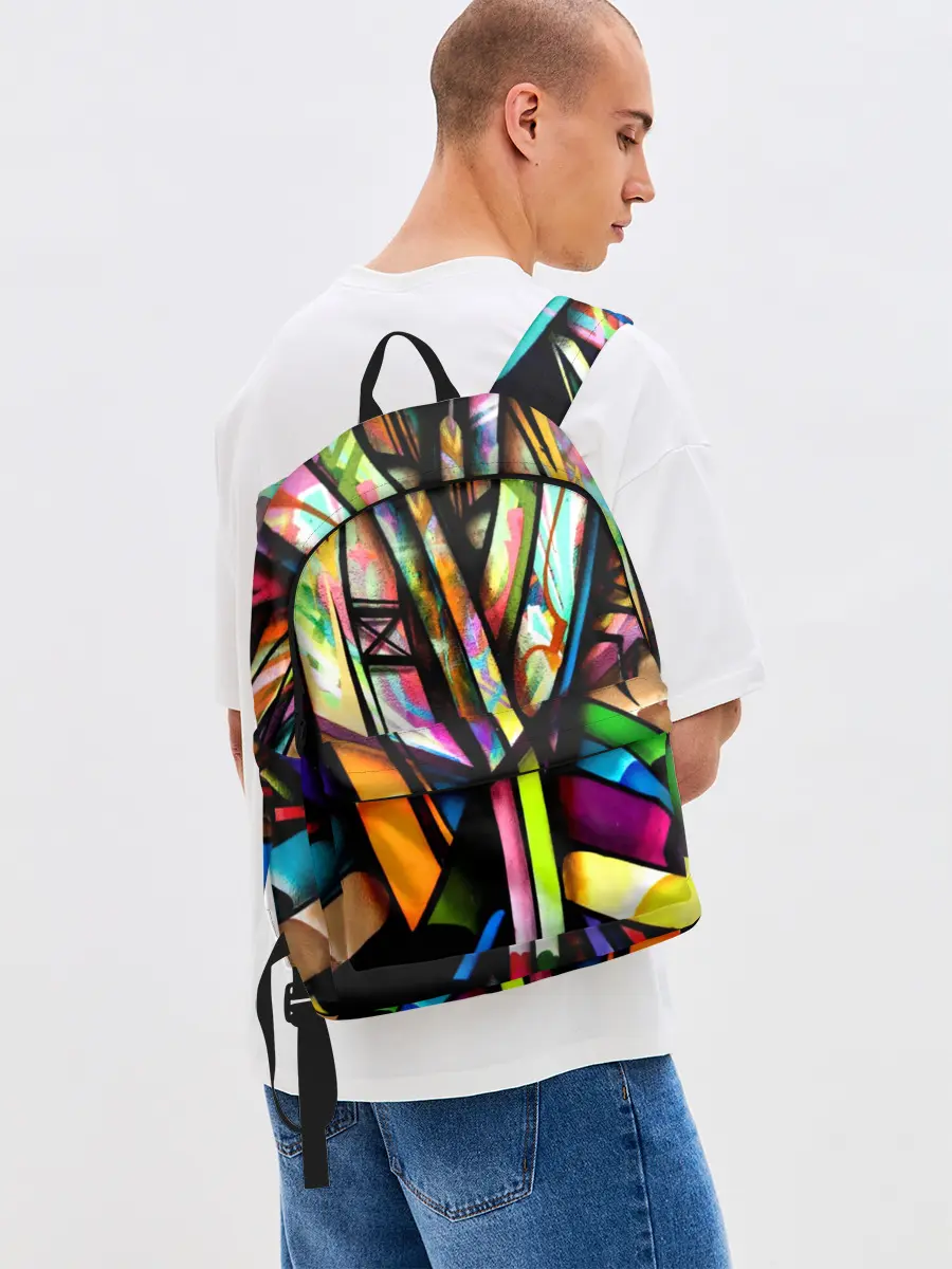 Рюкзак джинсовый / Красочное граффити