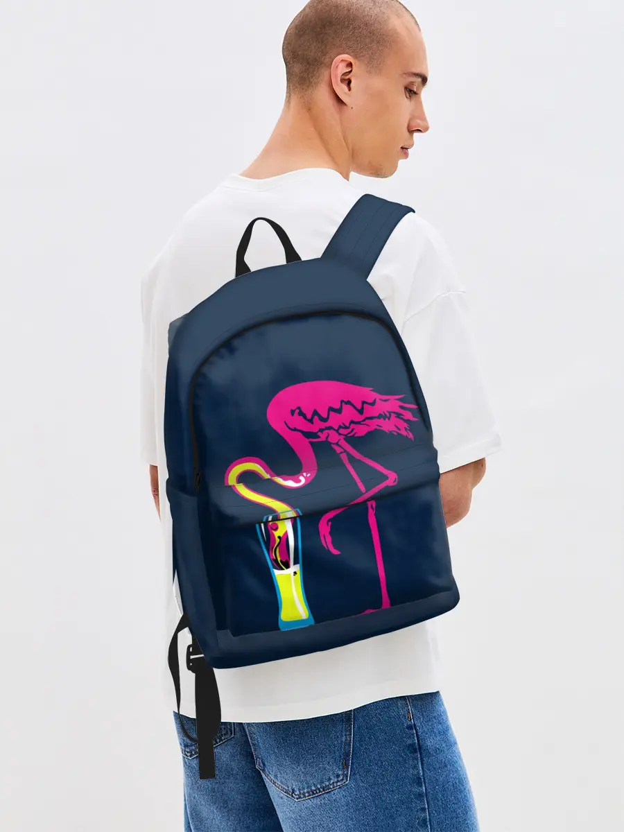 Рюкзак джинсовый / Кислотный фламинго