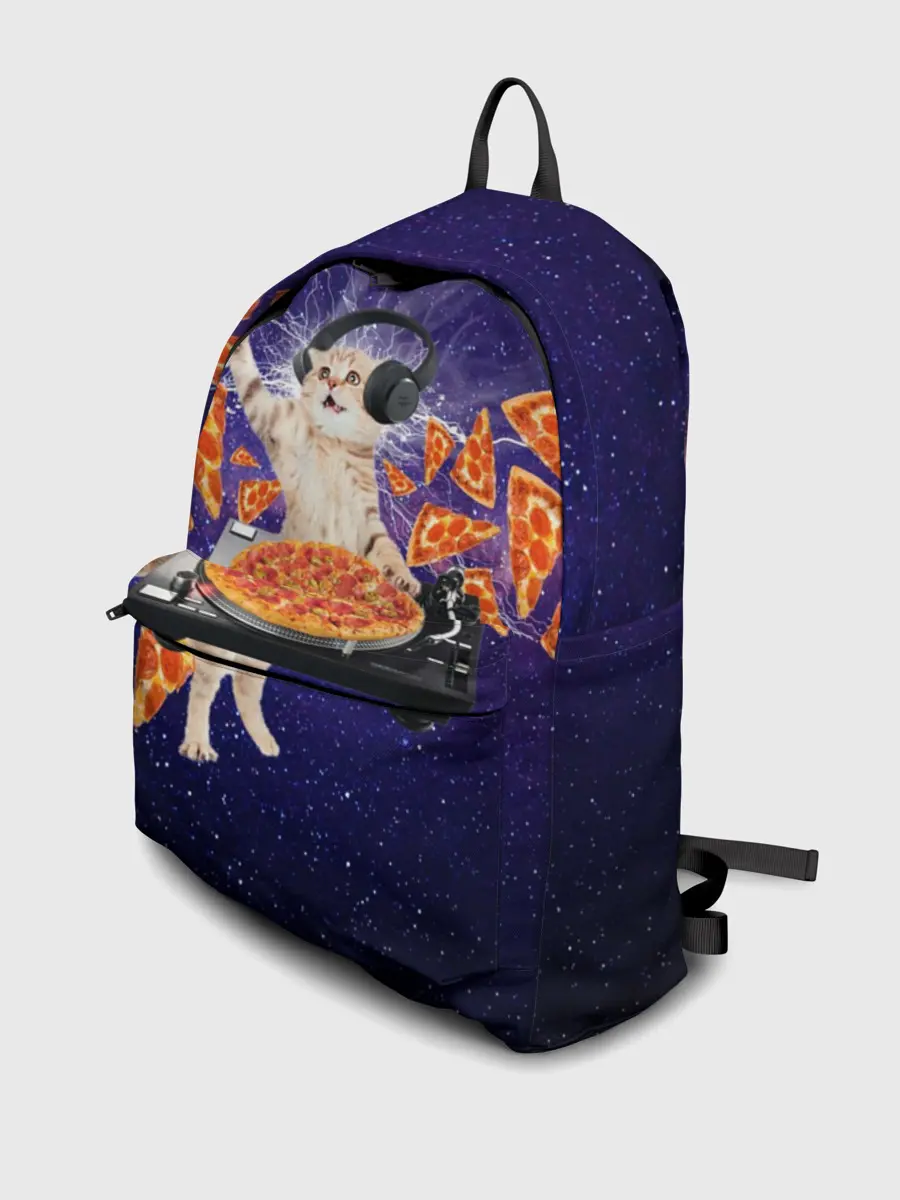 Рюкзак джинсовый / Пицца - Кот