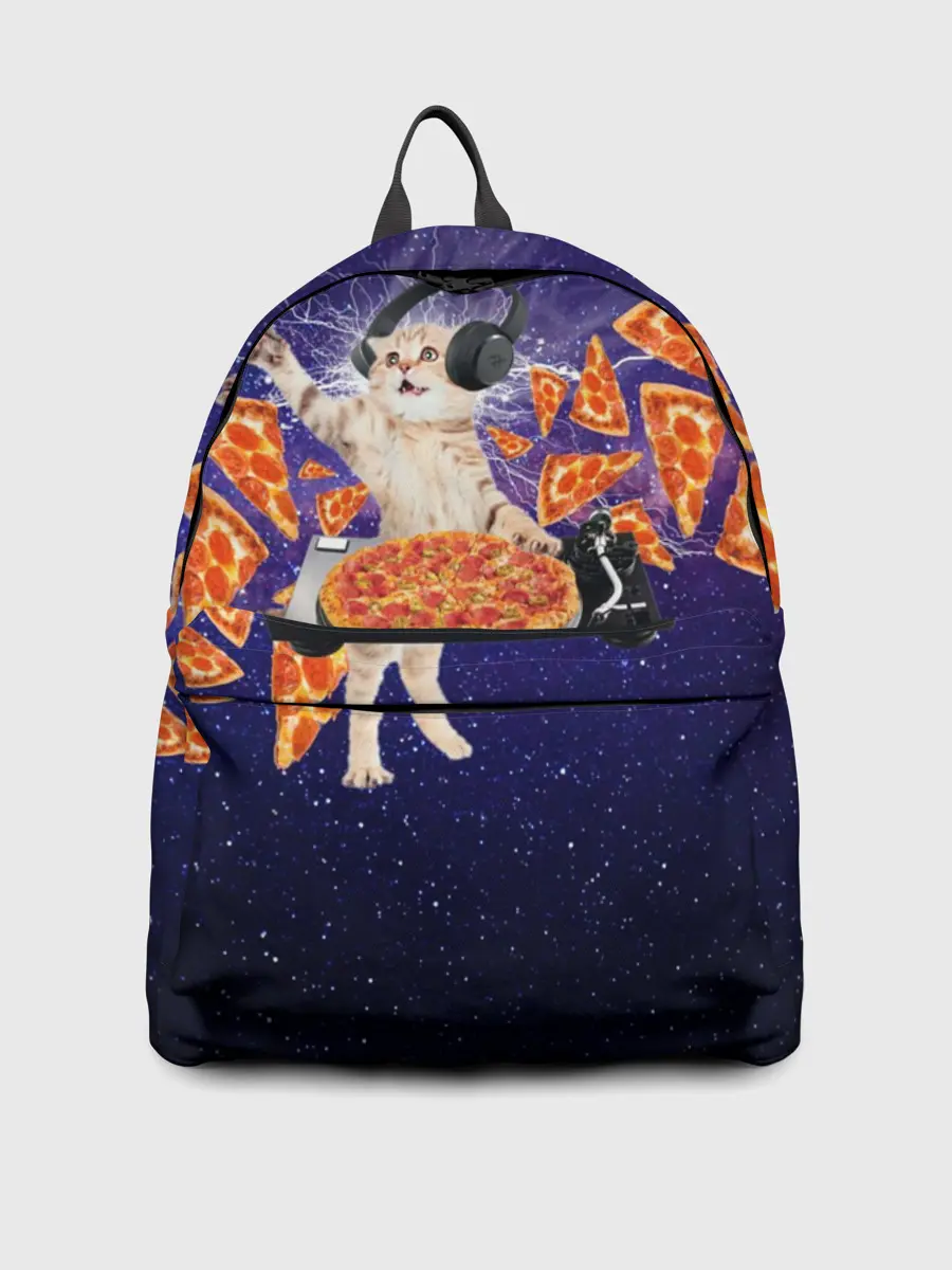 Рюкзак джинсовый / Пицца - Кот