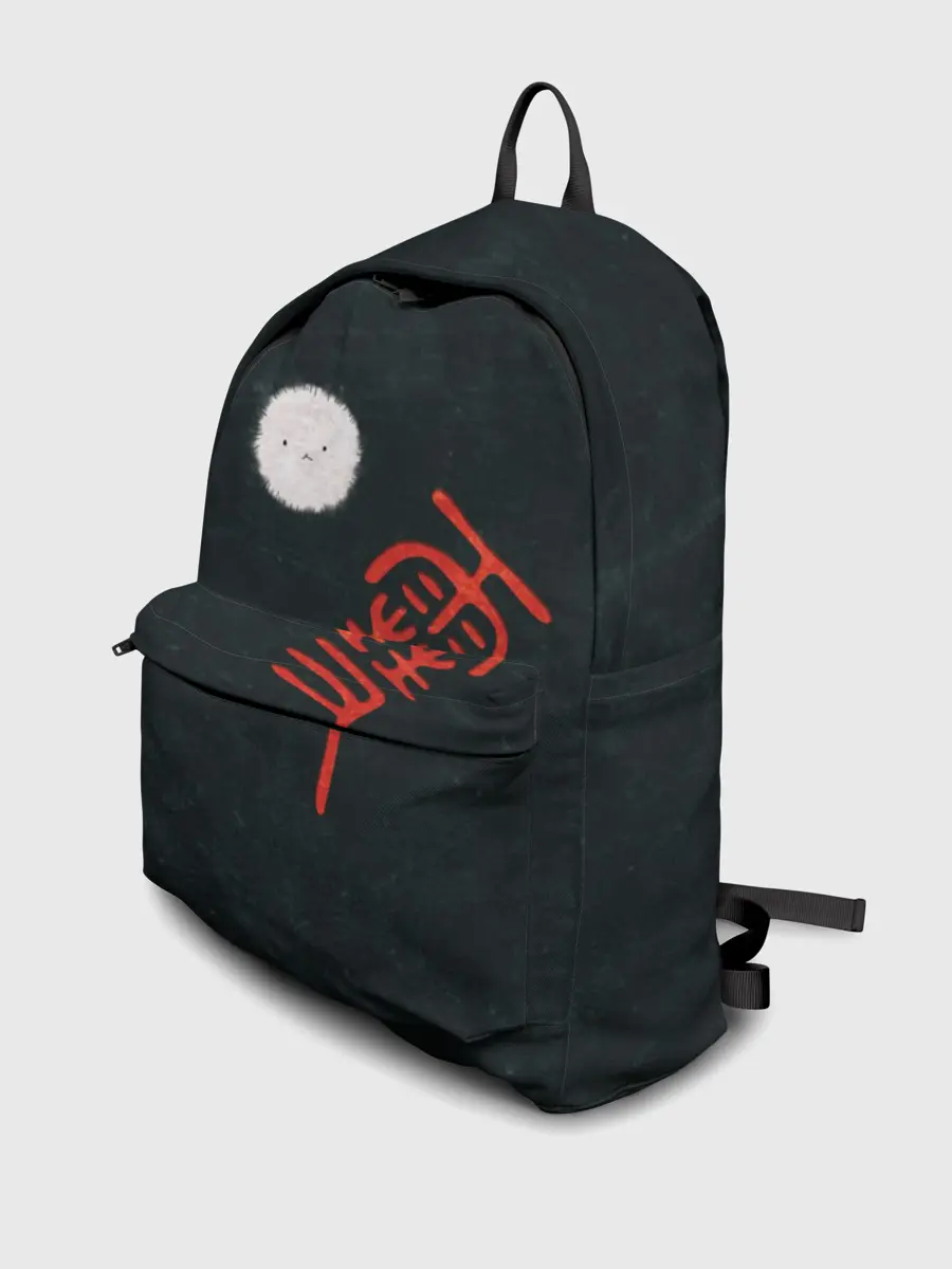 Рюкзак джинсовый / БЕЗДОМНЫЙ БОГ. логотип-иероглиф