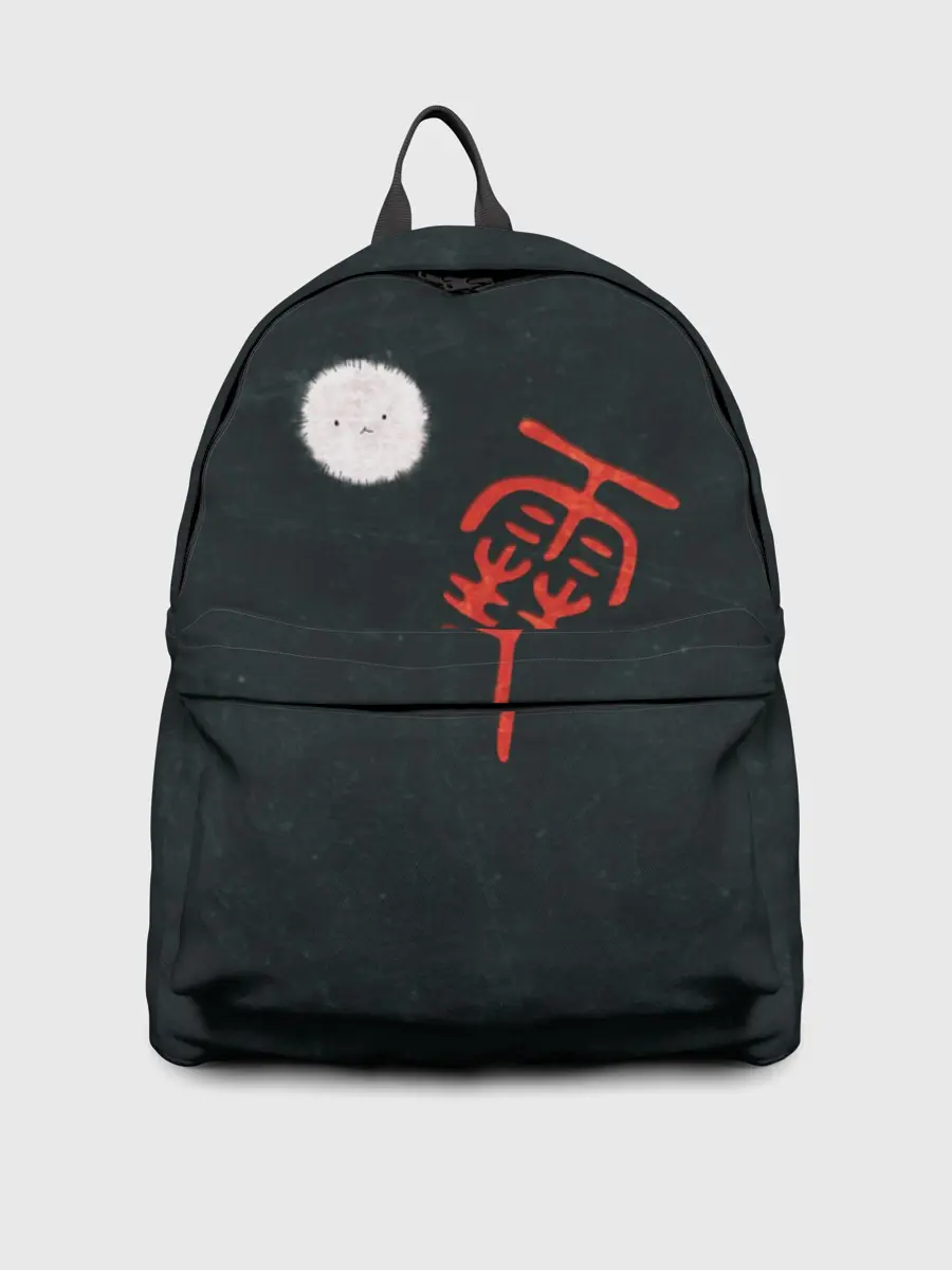 Рюкзак джинсовый / БЕЗДОМНЫЙ БОГ. логотип-иероглиф