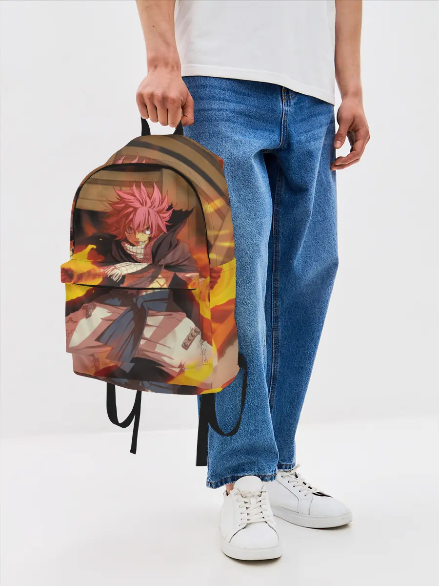 Рюкзак джинсовый / Нацу огненный боец
